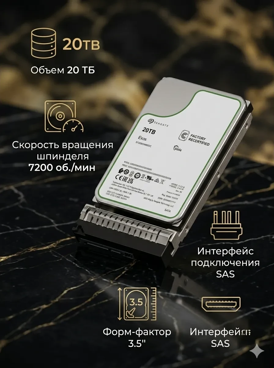 Жесткий диск Seagate Exos X20 ST20000NM002C 20TB SATA
