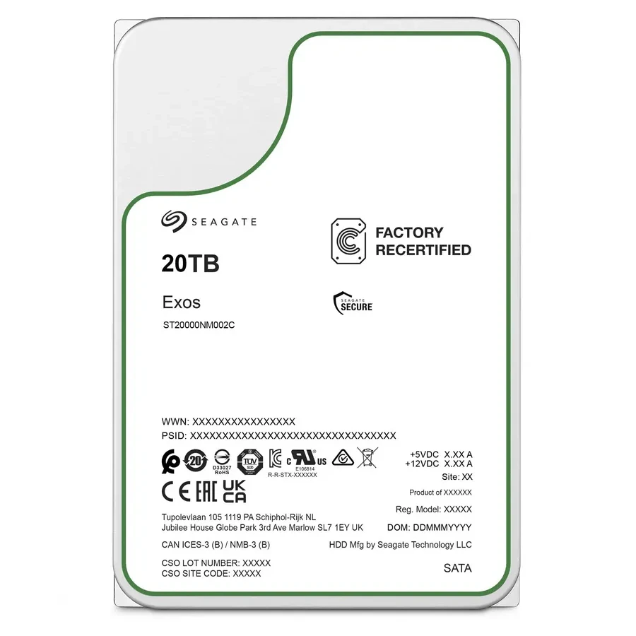 Жесткий диск Seagate Exos X20 ST20000NM002C 20TB SATA — 2
