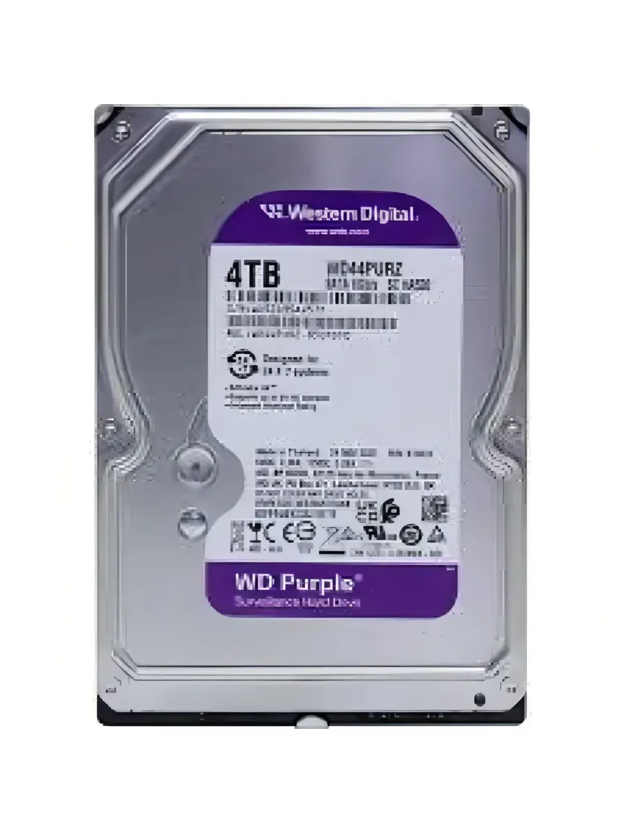 Жёсткий диск HDD 4 Tb SATA 6Gb/s Western Digital Purple WD44PURZ 3.5" 5400rpm 128Mb, CMR