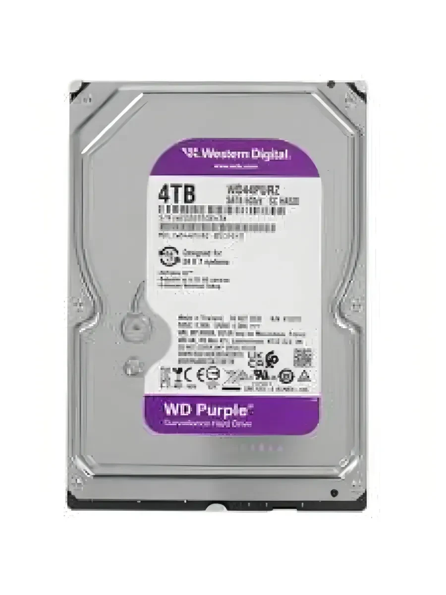 Жёсткий диск HDD 4 Tb SATA 6Gb/s Western Digital Purple WD44PURZ 3.5" 5400rpm 128Mb, CMR — 2