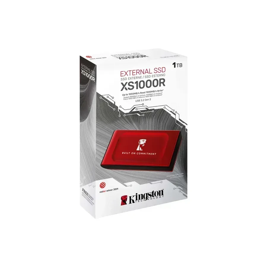 Внешний SSD Kingston SXS1000R 1TB, USB-A 3.2 Gen2, красный — 3