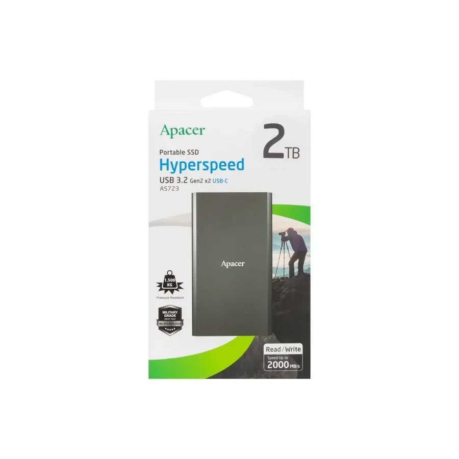 Внешний SSD Apacer AS723 2TB USB-C Black — 2