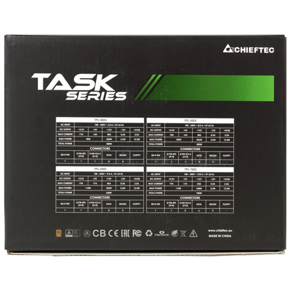 Блок питания Chieftec Task TPS-600S, 600W, Bronze — 4