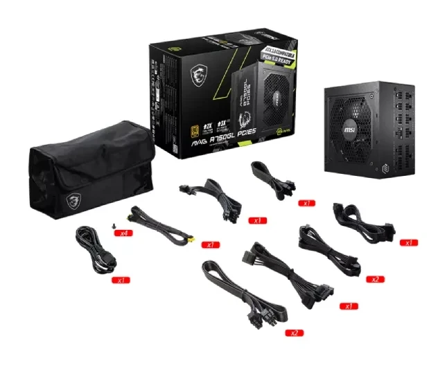 Блок питания MSI MAG A750GL, 750W, 80+ Gold, модульный — 2
