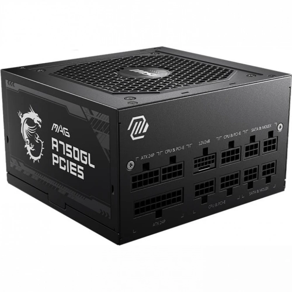 Блок питания MSI MAG A750GL, 750W, 80+ Gold, модульный