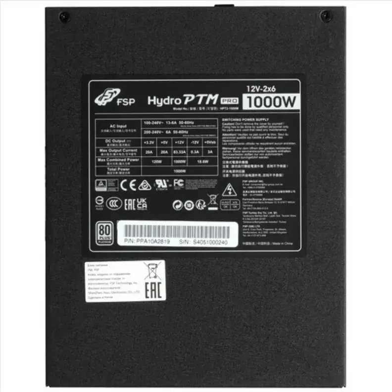 БП FSP Hydro PTM PRO 1000W, 80+ Platinum, Full Modular, ATX — 3