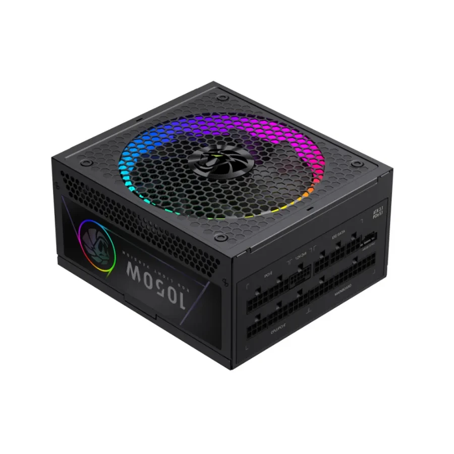 Gamemax RGB 1050G, 1050W, Gold, модульный, чёрный