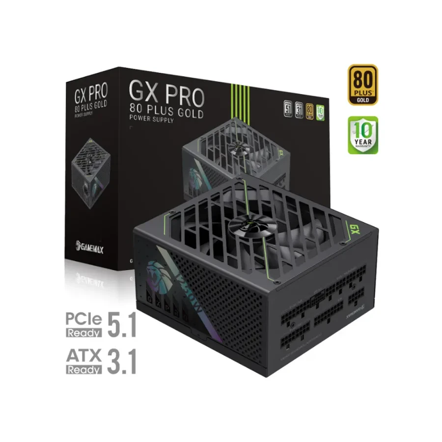 Gamemax GX PRO 1250G, 1250W, Gold, модульный, чёрный
