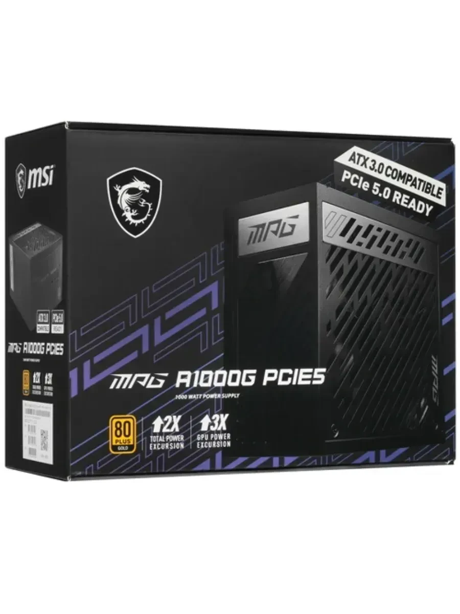 Блок питания MSI MPG A1000GS PCIE5 II, 1000W, 80+ Gold, модульный — 5