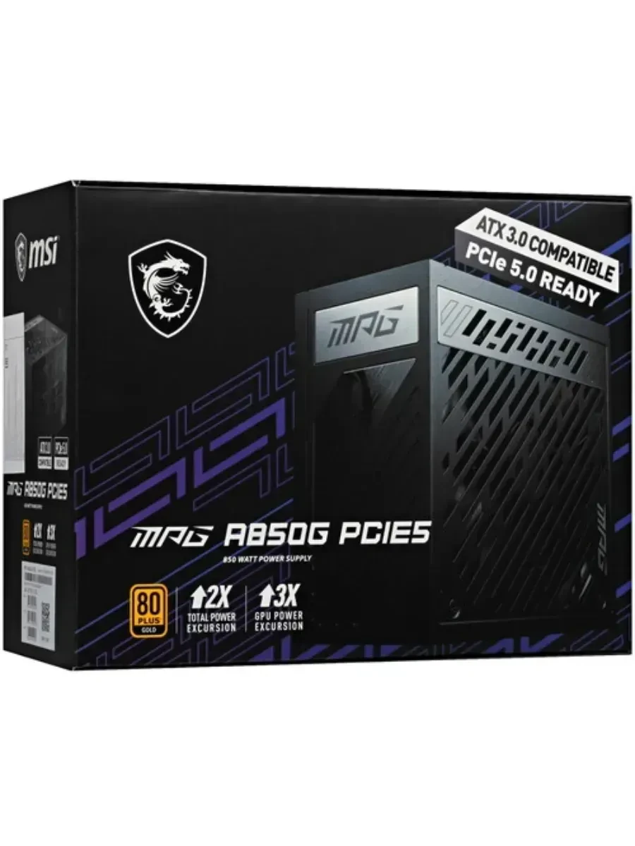 Блок питания MSI MPG A850GS PCIE5, 850W, 80+ Gold, модульный — 4
