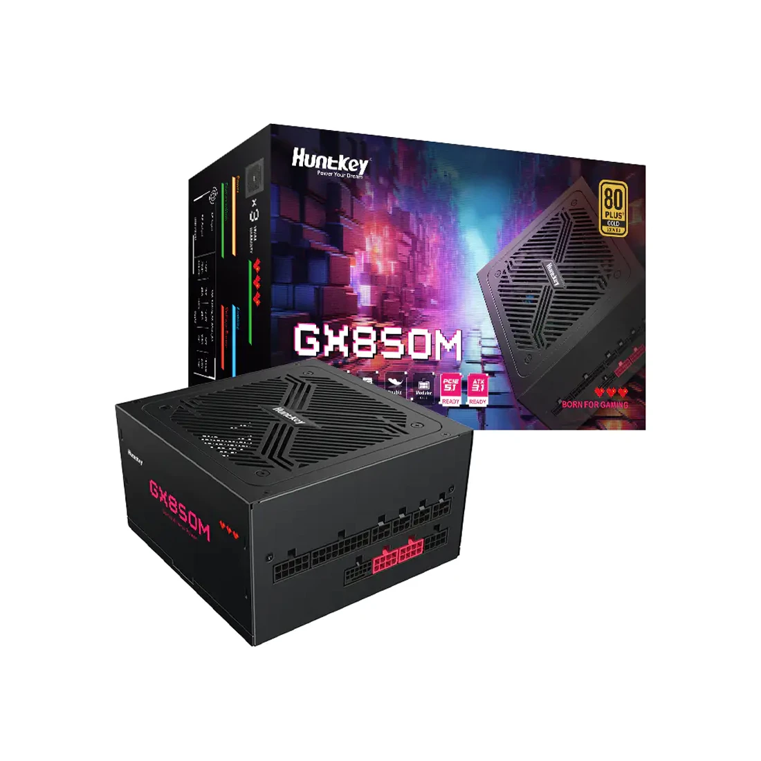 Блок питания Huntkey GX850M 850W, 80+ Gold, модульный — 3