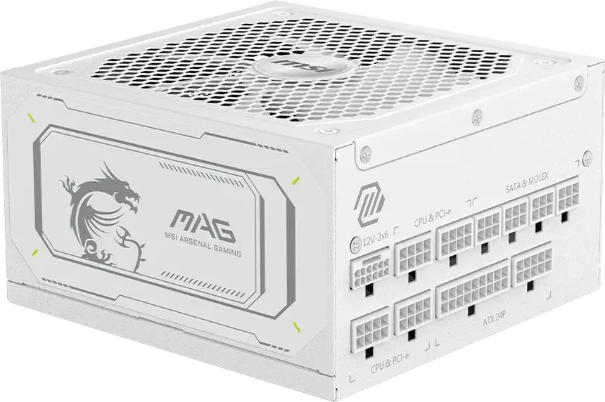 Блок питания MSI MAG A1000GL PCIE5, 1000W, 80+ GOLD, белый