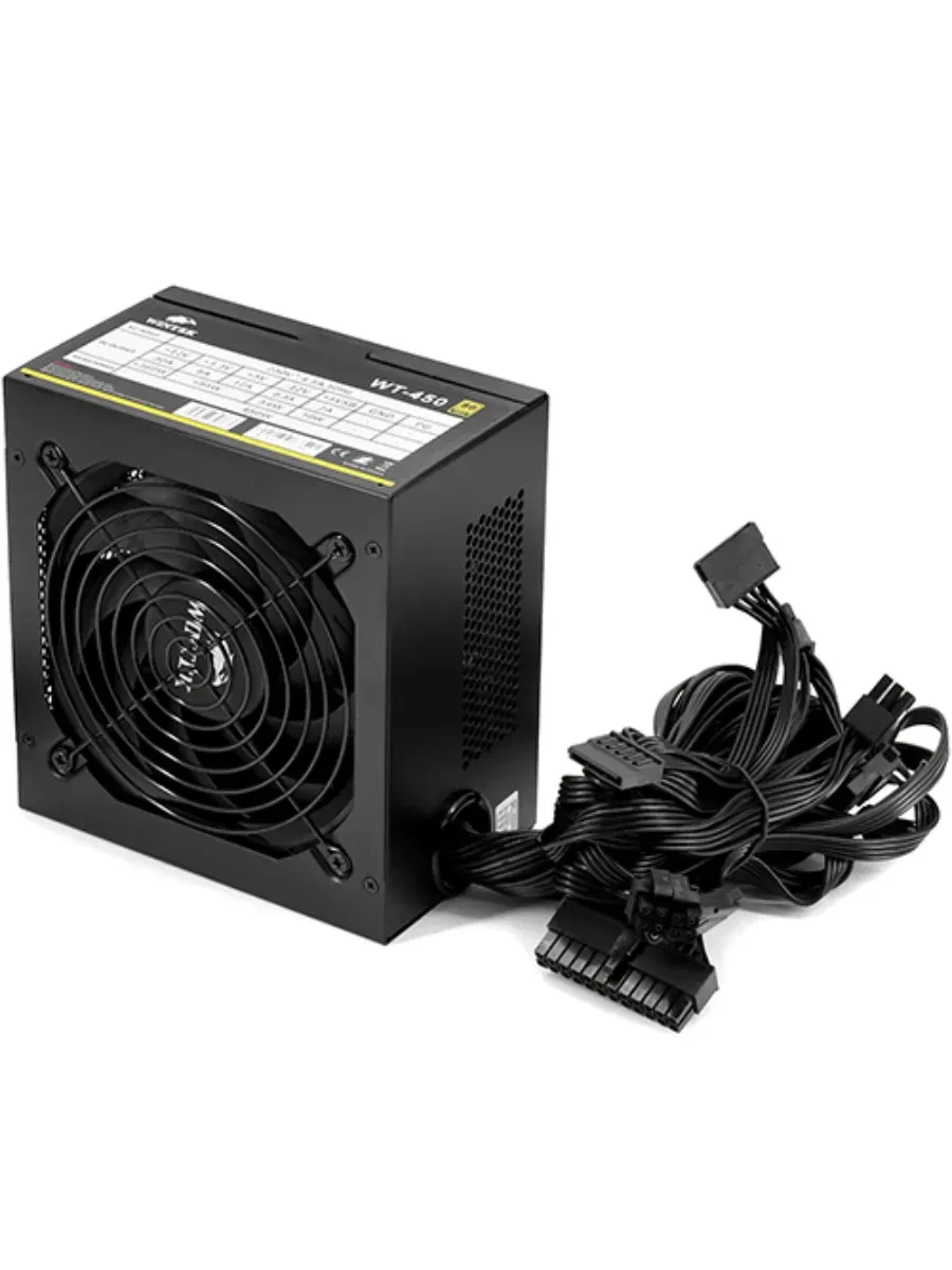Блок питания Wintek WT-450 V2, ATX, 450 Вт, APFC, 80 Plus Bronze, чёрный