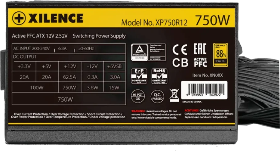 Блок питания Xilence XN335, 750W, 80+ Gold — 3