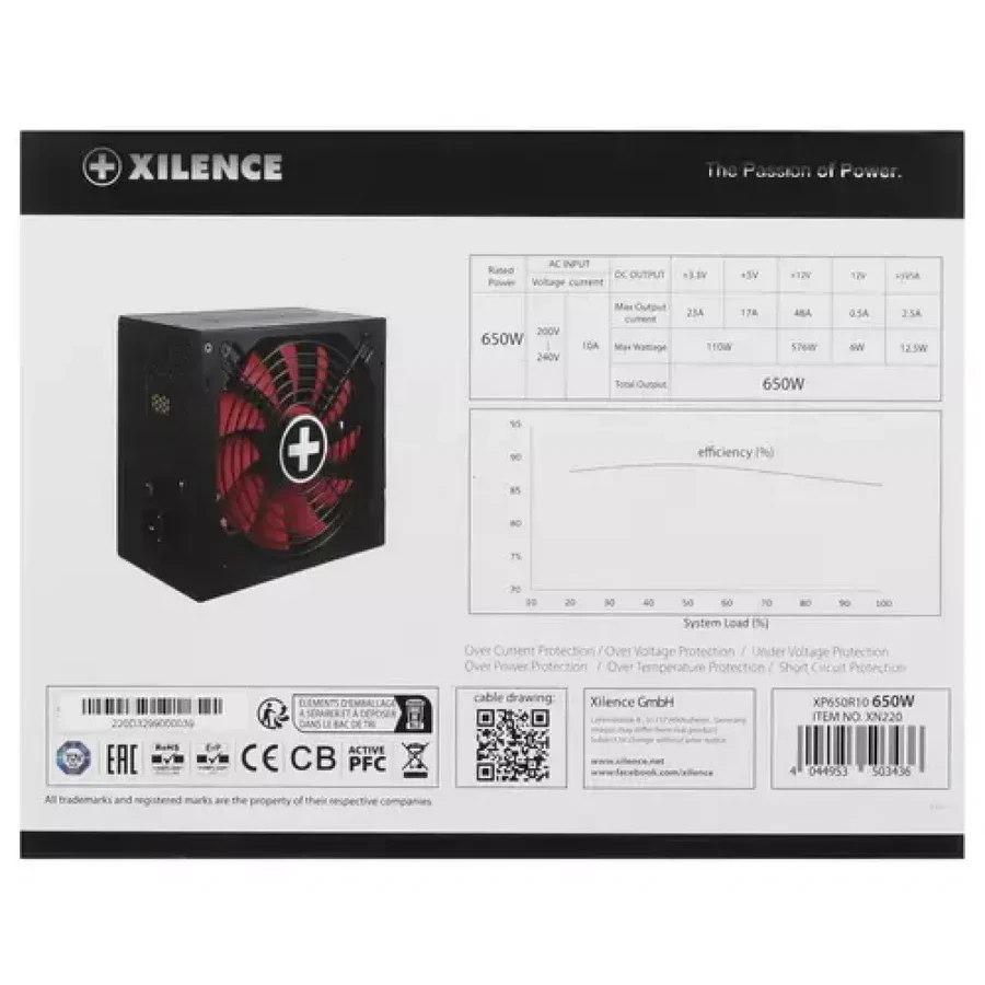 Блок питания Xilence XN220, 650W, 80+ Bronze — 5