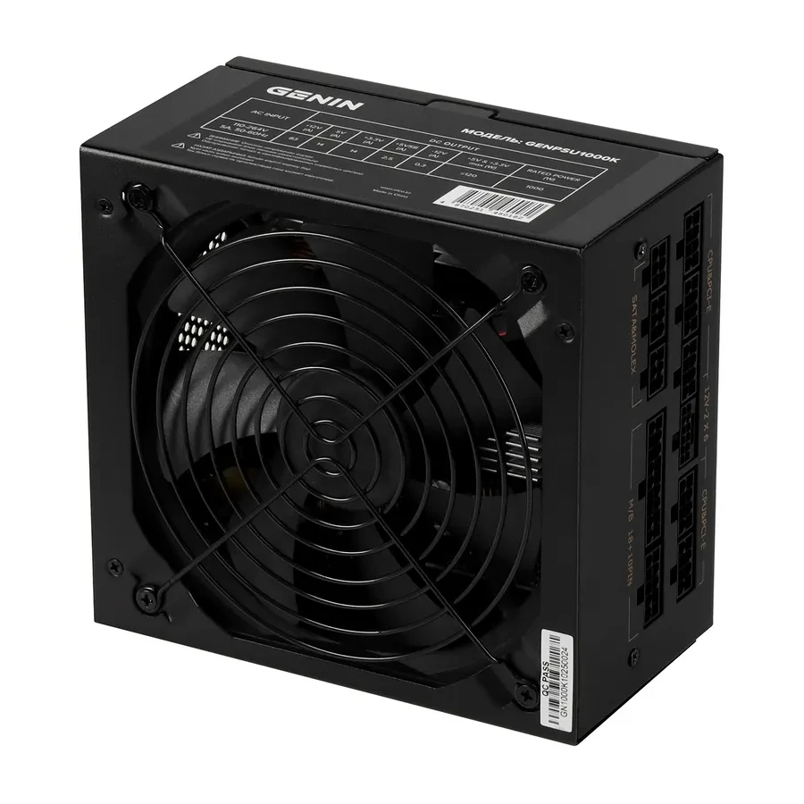 Блок питания GENIN GENPSU1000K Black, 1000W, 120mm fan, 150*160*86mm, ATX 3.0 — 2
