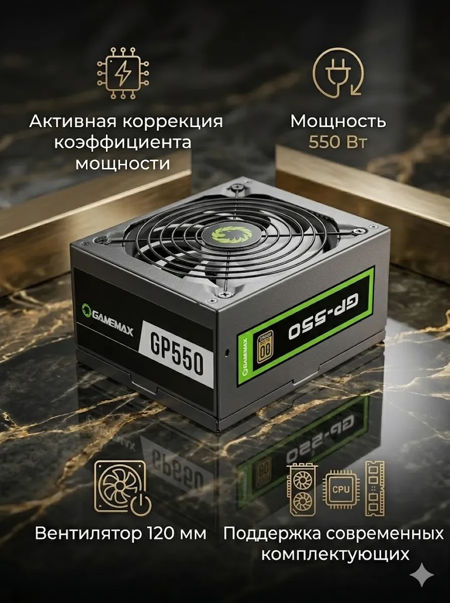 Блок питания Gamemax GP-550, 80+ Bronze