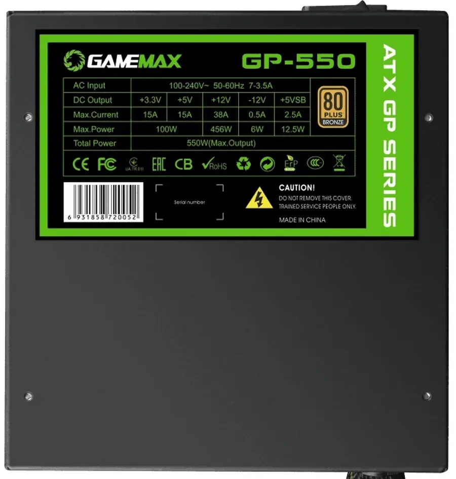 Блок питания Gamemax GP-550, 80+ Bronze — 5