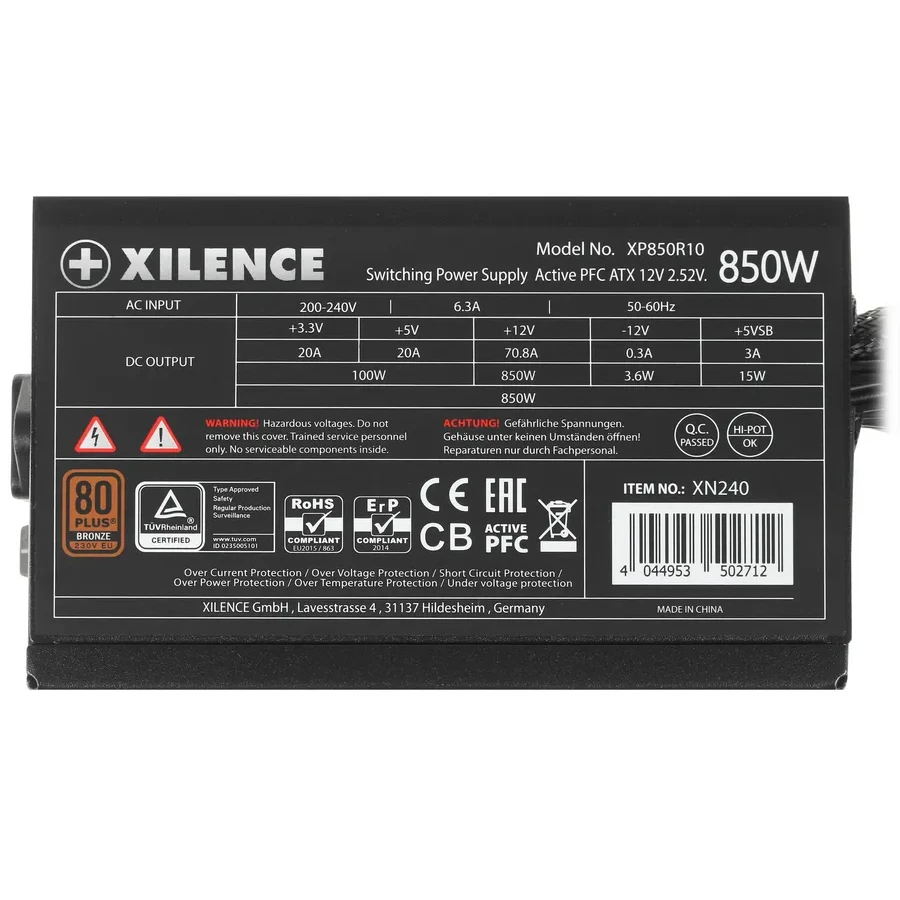Блок питания Xilence Gaming series XN240 850W [XP850R10], 80+ Bronze — 4