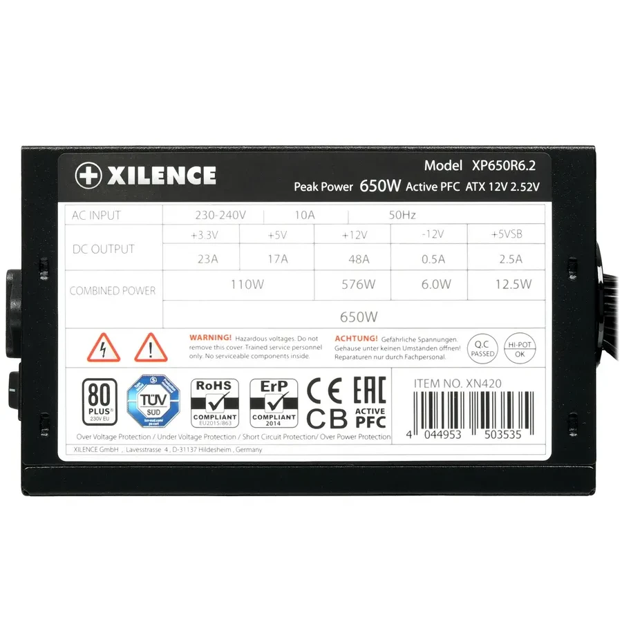 Блок питания Xilence Perfomance C+ series XN420 650W [XP650R6.2], 80+ — 4
