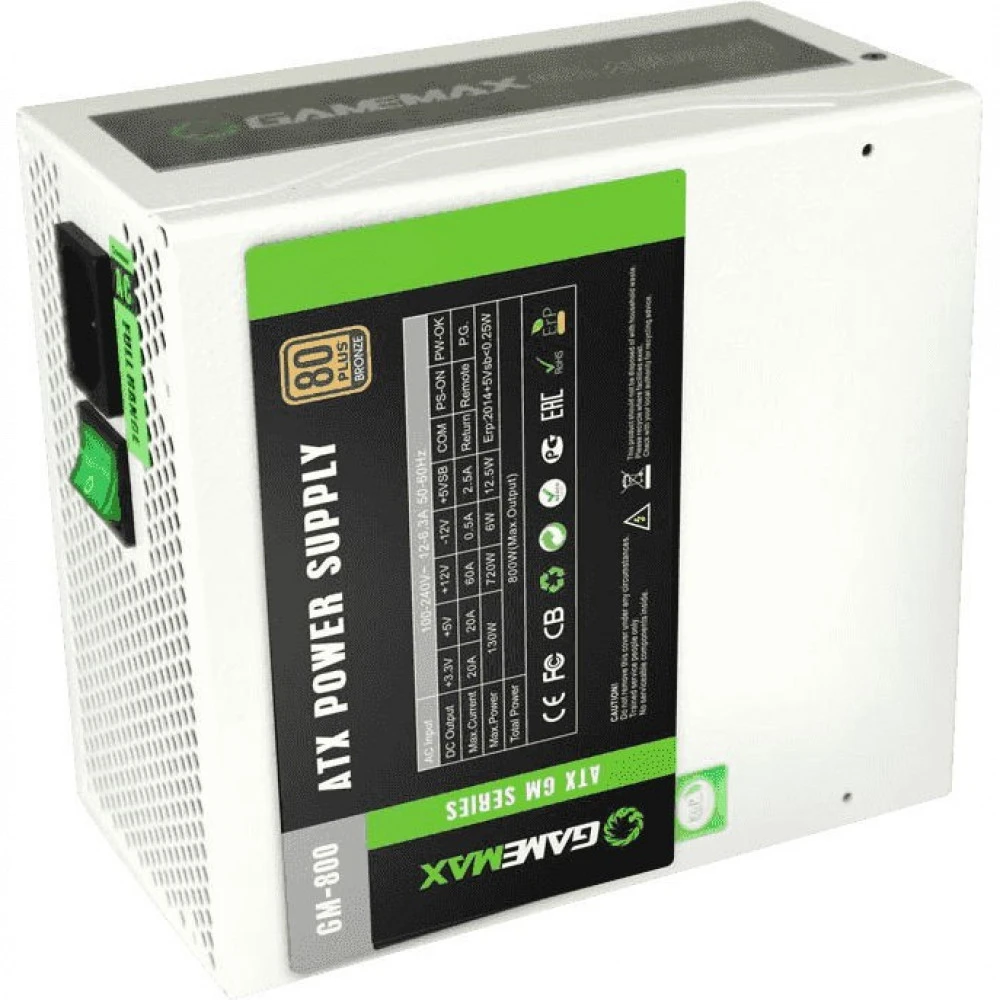 Блок питания ATX 800 W GameMax GM-800 White — 5