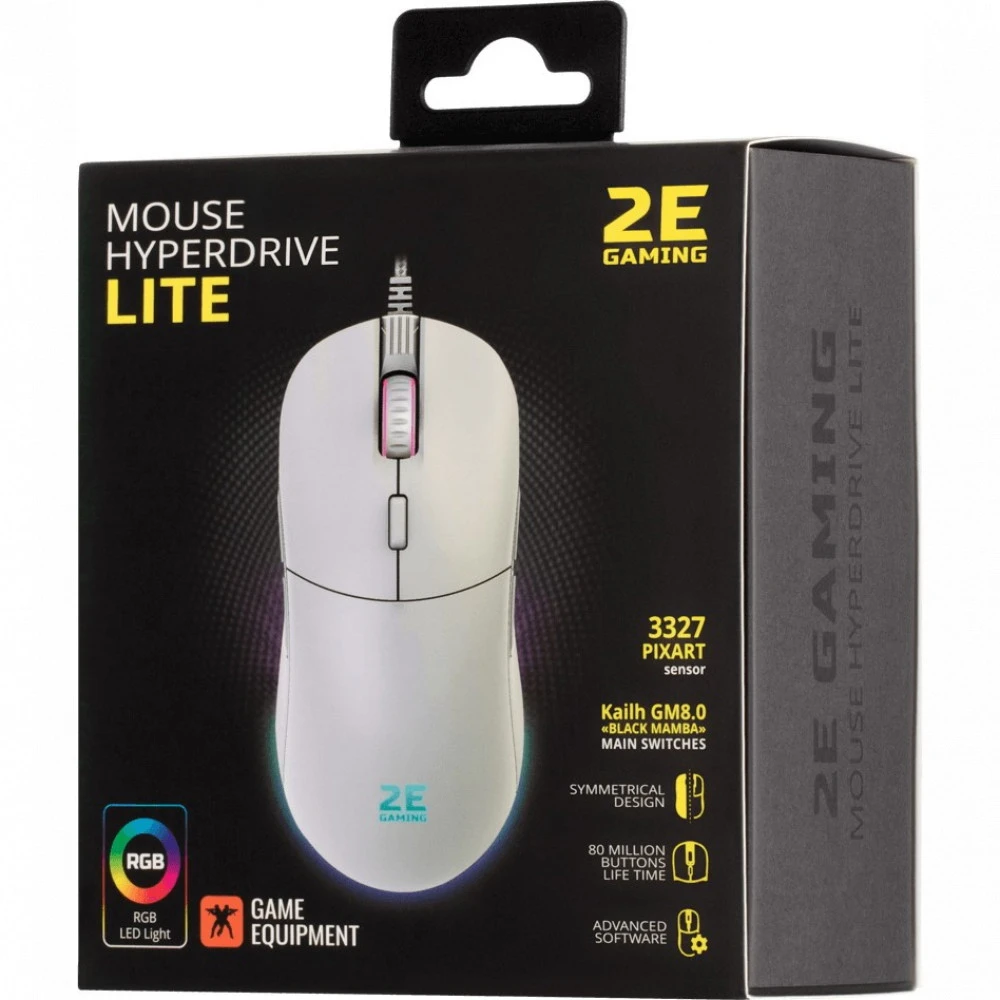 Мышь 2E Gaming HyperDrive Lite, White, USB — 5