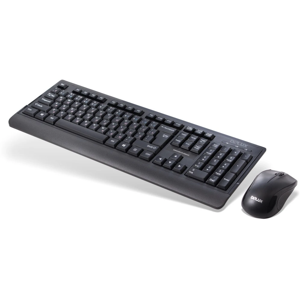 Клавиатура Delux DLD-6075, Black, USB + мышь — 2
