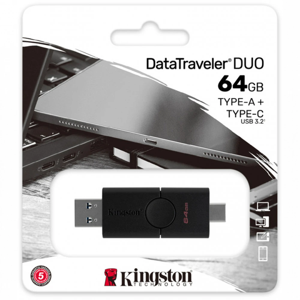 USB Флешка 128 GB Kingston DataTraveler Duo, USB 3.2, USB-C, Green — 3