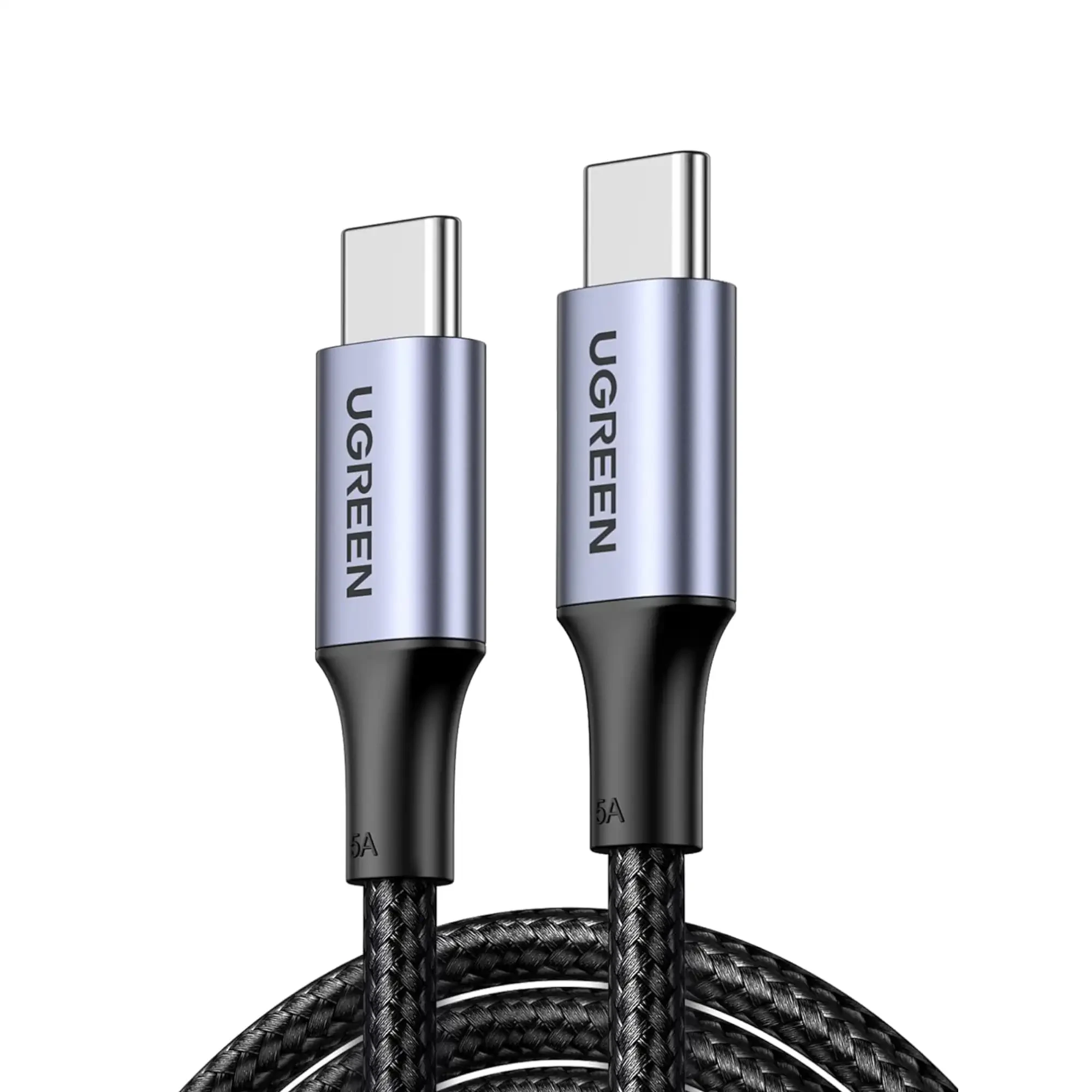 Кабель UGREEN USB-C 100W Alu Case with Braid 1,5m Space Gray 70428