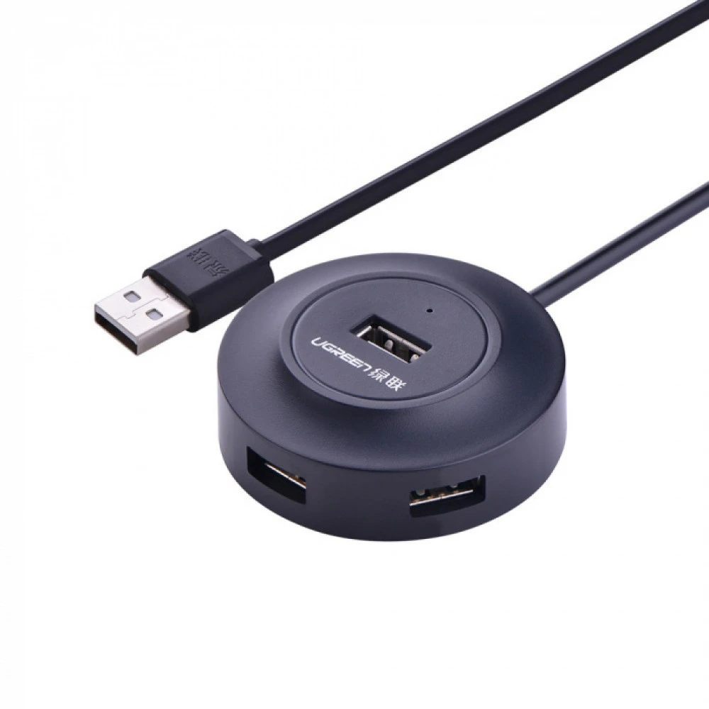 Кабель HUB UGREEN CR106 USB 2.0 Hub 4 Ports 1m (Black). 20277