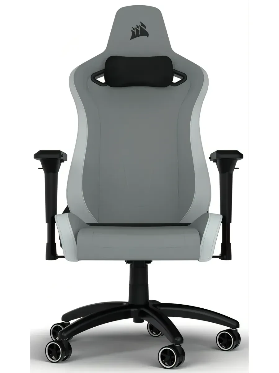 CORSAIR TC200 Soft Fabric Gaming Chair, Standard Fit - Light Grey/White