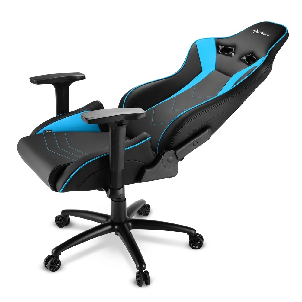 Игровое кресло Sharkoon Elbrus 3 Black/Blue <Синтетическая кожа, Газлифт 4, подлокотник 3D> — 5