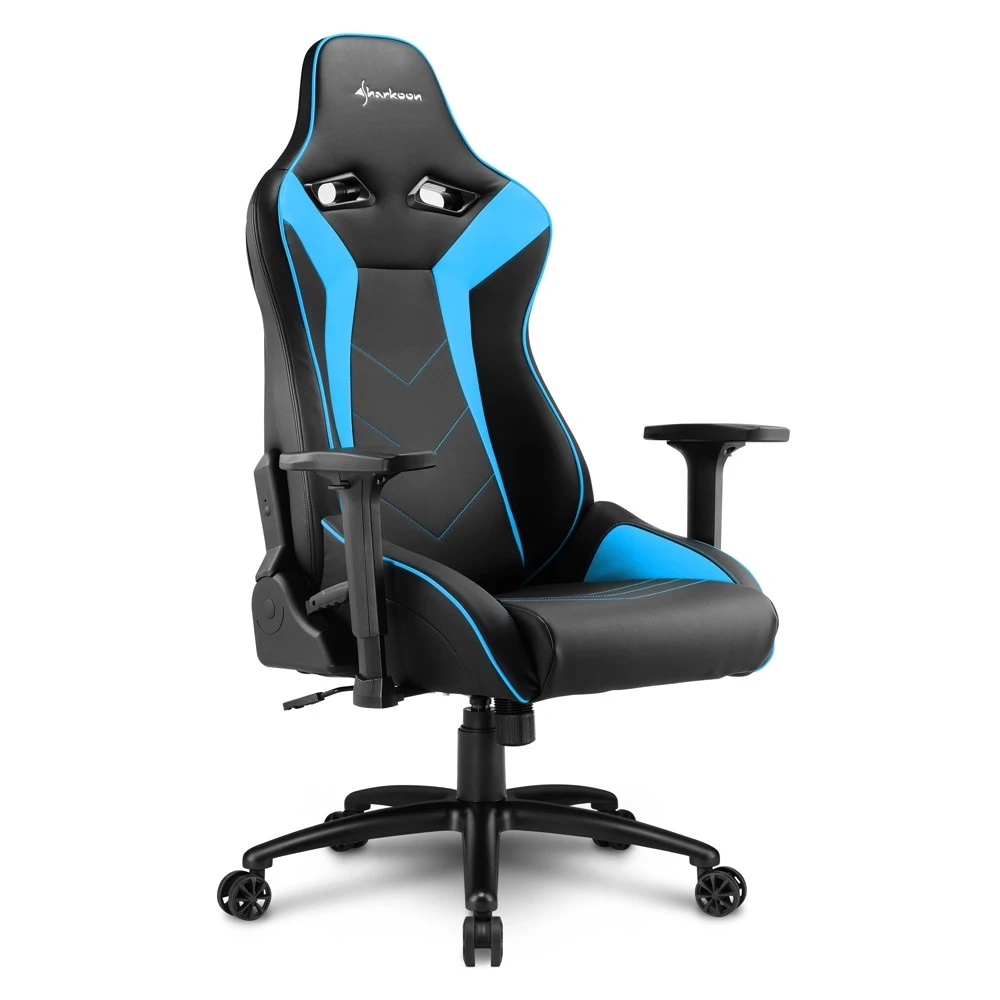 Игровое кресло Sharkoon Elbrus 3 Black/Blue <Синтетическая кожа, Газлифт 4, подлокотник 3D>
