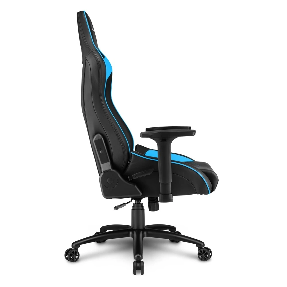 Игровое кресло Sharkoon Elbrus 3 Black/Blue <Синтетическая кожа, Газлифт 4, подлокотник 3D> — 4