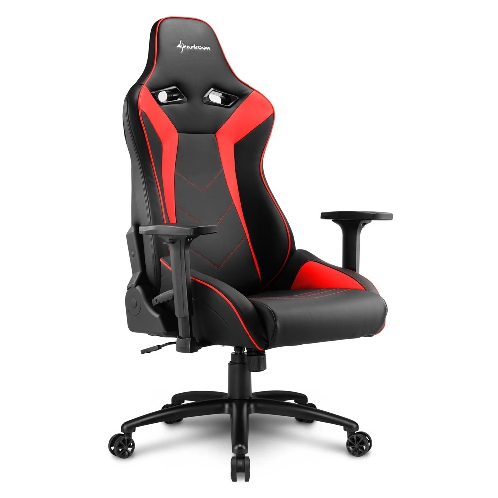 Игровое кресло Sharkoon Elbrus 3 Black/Red <Синтетическая кожа, Газлифт 4, подлокотник 3D> — 2