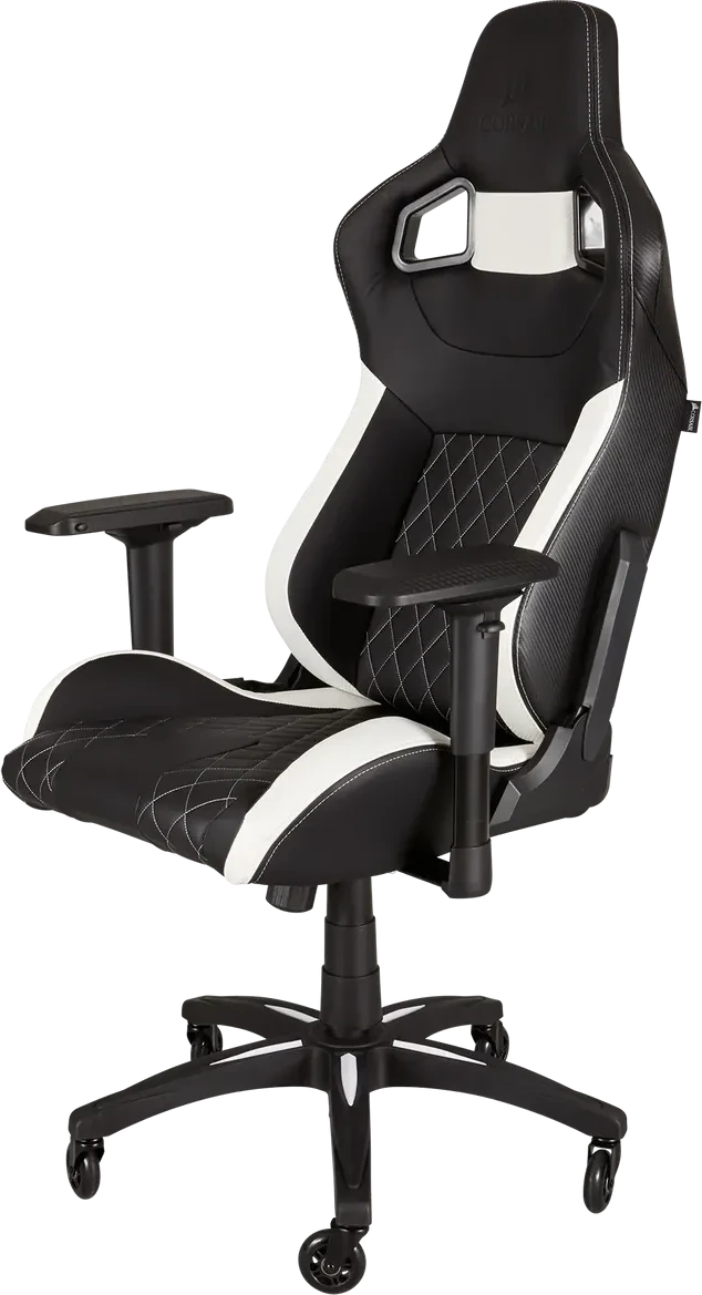 CORSAIR T1 RACE 2023 Fabric Gaming Chair - Black and White — 2