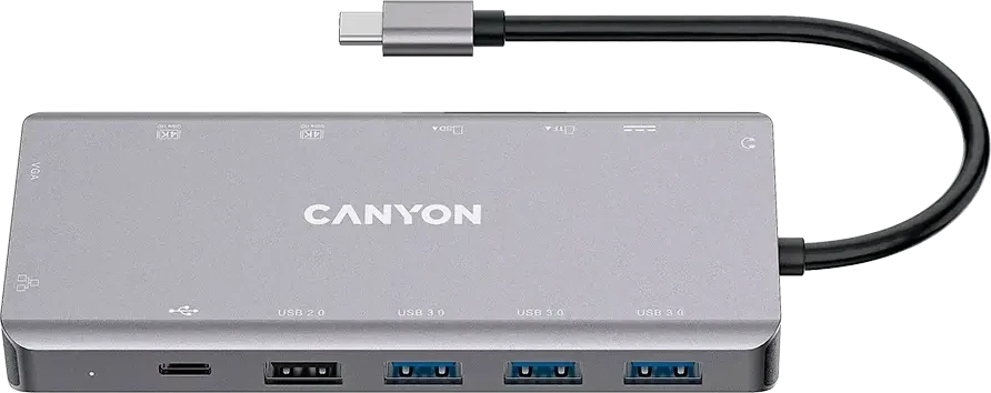 PoE-инжектор CANYON hub DS-12 13in1 4k USB-C Dark Grey — 2