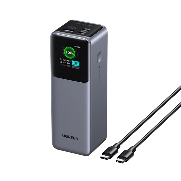 Внешний аккумулятор Power bank Ugreen PB722, 25000 mAh, Gray
