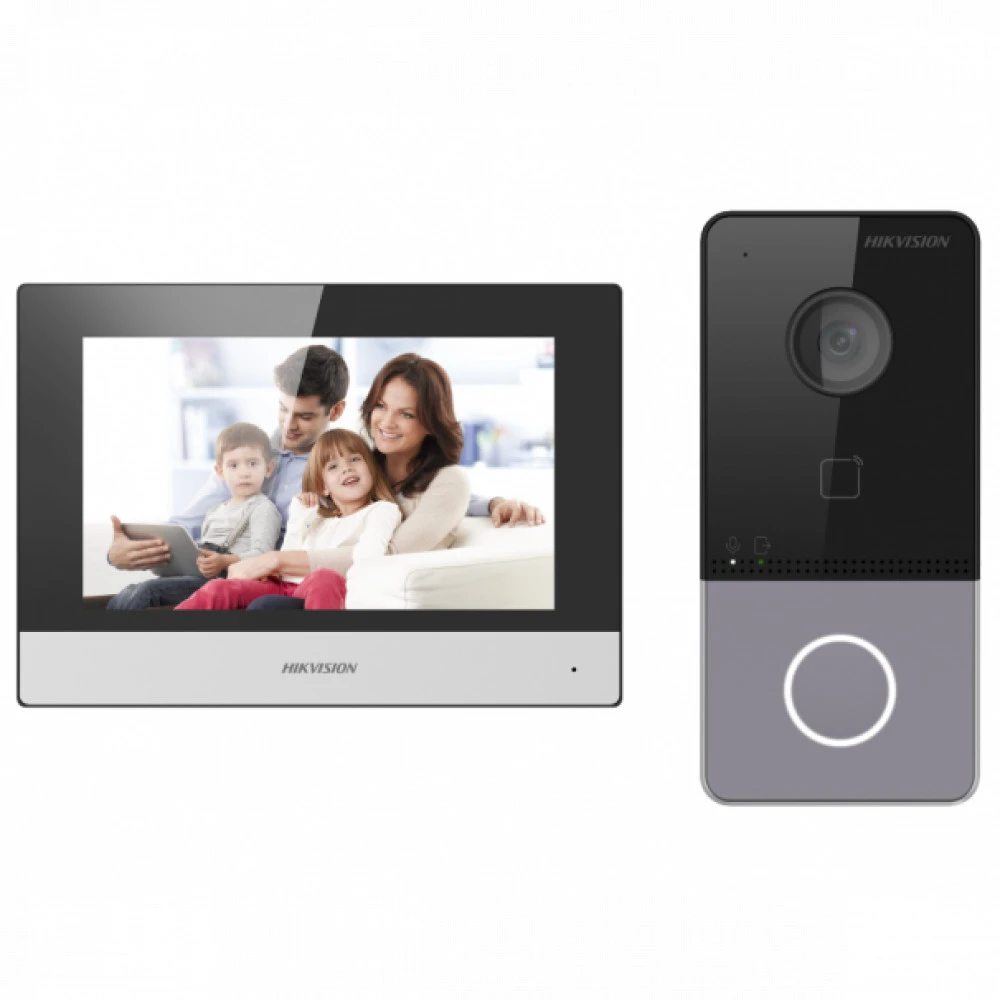 Домофон Hikvision DS-KIS603-P(C), IP-комплект, 7" сенсор, PoE, Wi-Fi