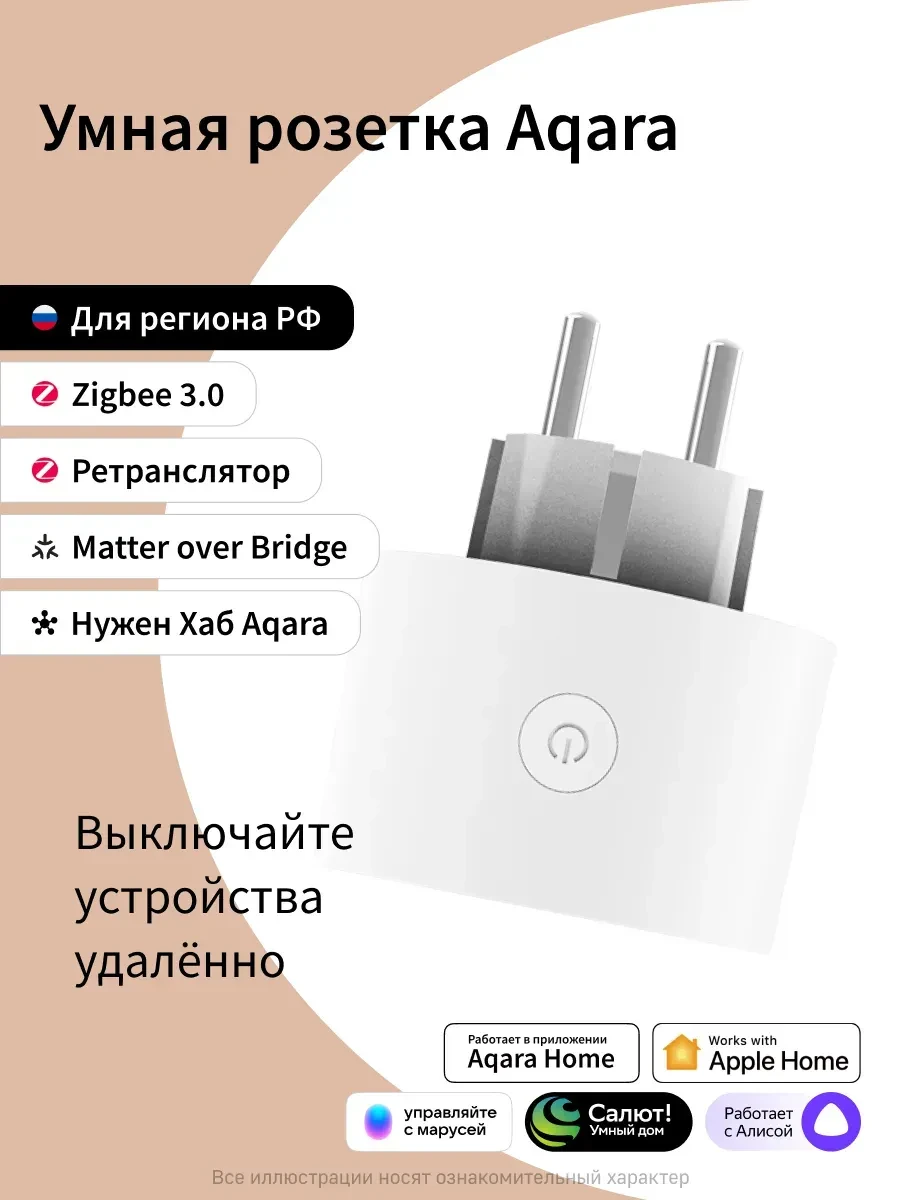 Умная розетка AQARA Smart Plug (EU) — 2