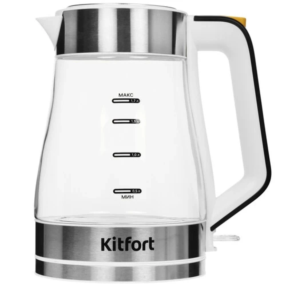 Чайник электрический Kitfort КТ-6626, 1.7л, 2200W, металл, серебристый — 4