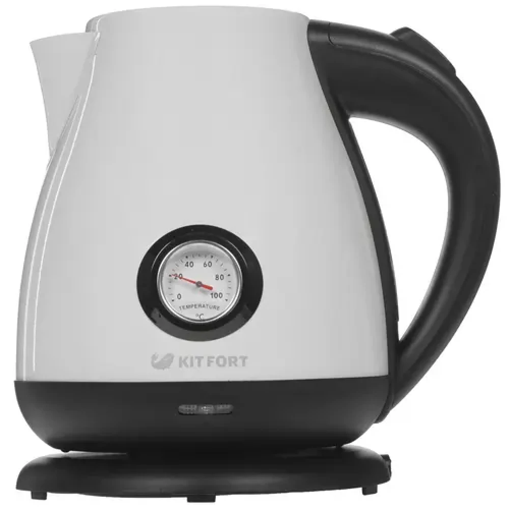 Чайник электрический Kitfort КТ-642-3, 1.7л, 2200W, стекло, белый — 4