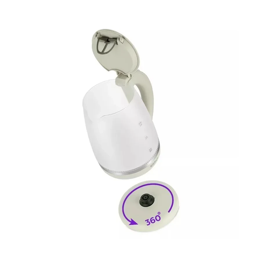 Чайник электрический Kitfort КТ-6601, 2л, 2200W, стекло, бежевый
