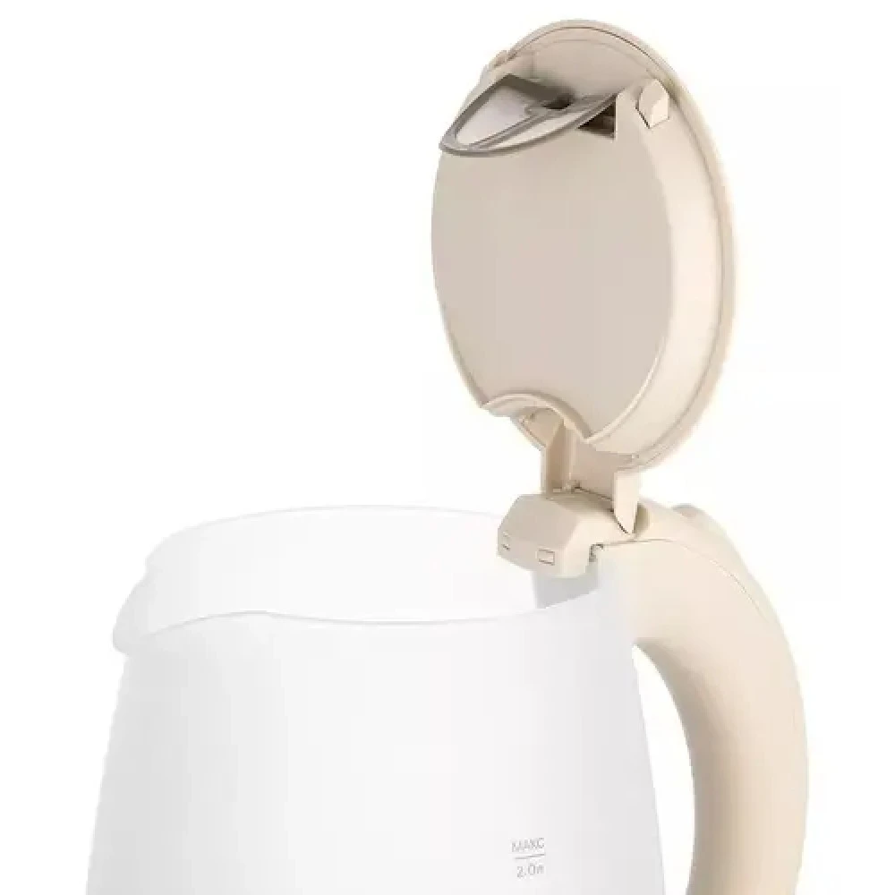 Чайник электрический Kitfort КТ-6601, 2л, 2200W, стекло, бежевый — 3