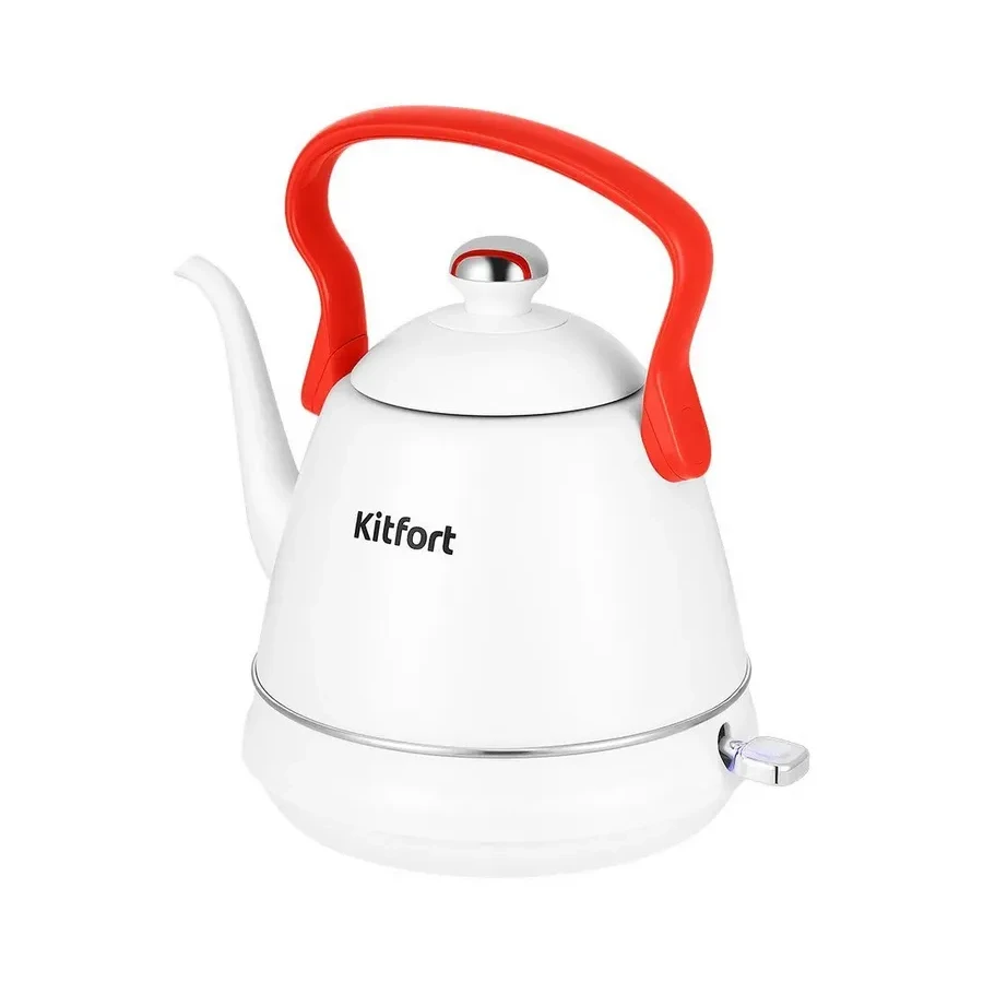 Чайник электрический Kitfort КТ-6793, 1л, 1260-1500W, нержавейка, белый