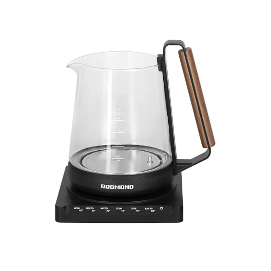 Чайник электрический Redmond RK-G1308D, 1.7л, 1500W, стекло, 6 режимов, чёрный — 2