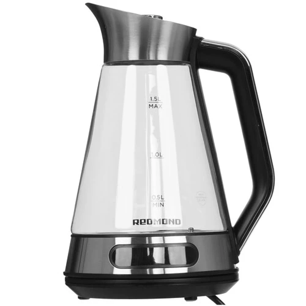 Чайник электрический Redmond KG222, 1.5л, 2200W, стекло, 5 режимов, стальной — 4