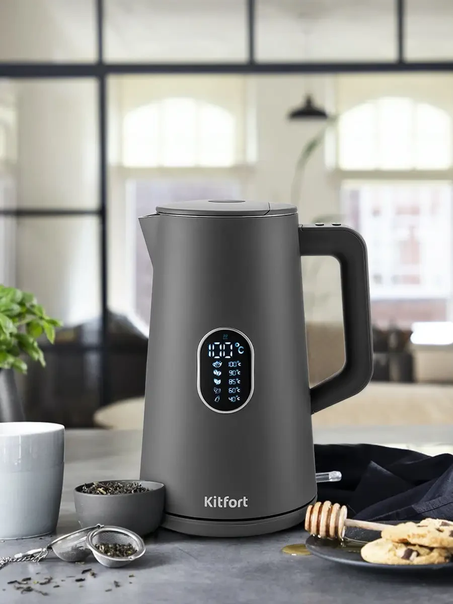 Чайник электрический Kitfort KT-6115-2, Grey — 2