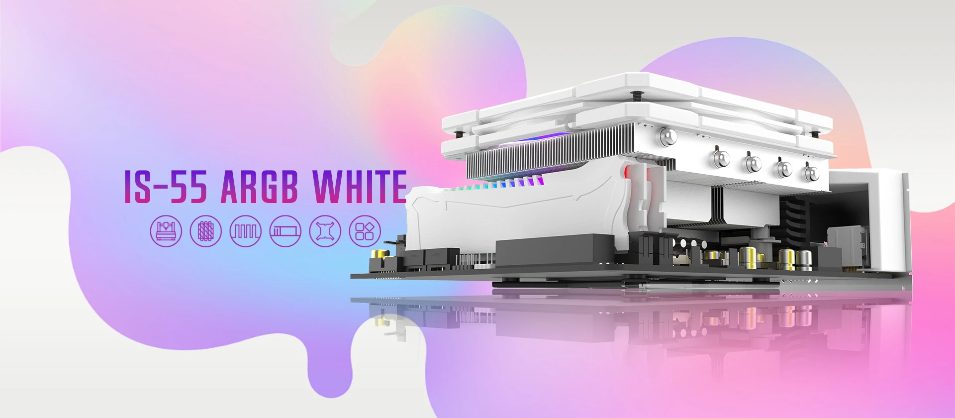 Кулер ID-Cooling IS-55 ARGB White