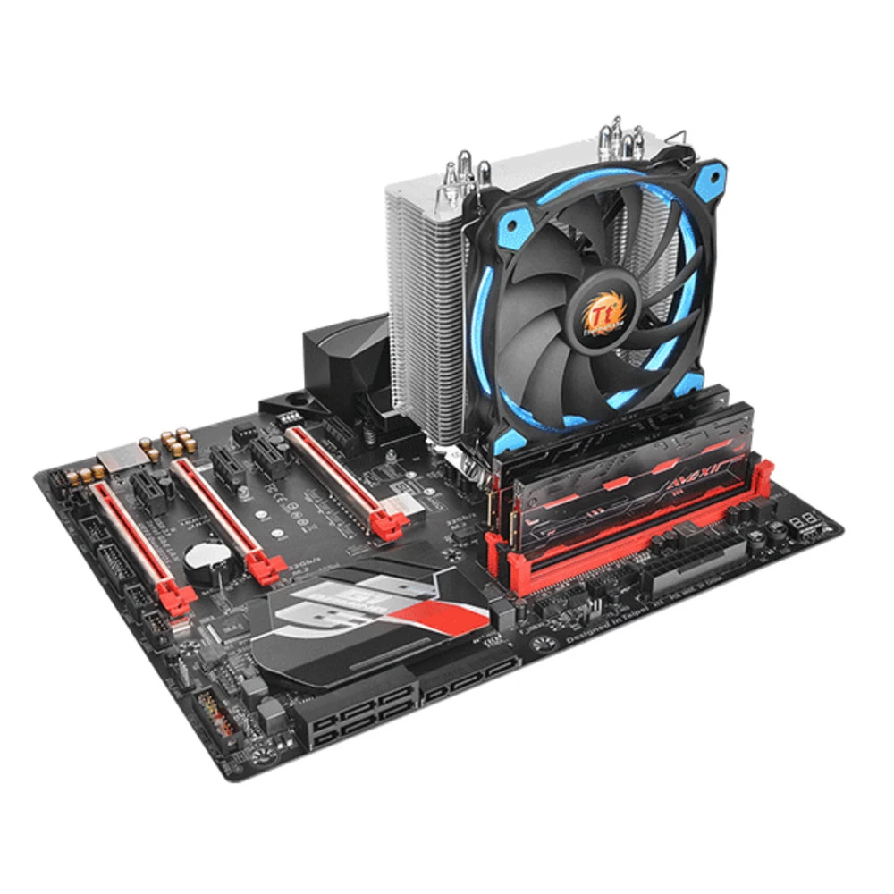 Кулер Thermaltake Riing Silent 12 Blue, S775/115X/1366/2011/AM4, 150W, 12cm, 4pin, 500-1400rpm, 19dB — 3